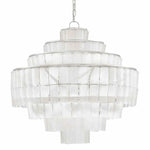 Silver Leaf Opaque White Sommelier Blanc Chandelier