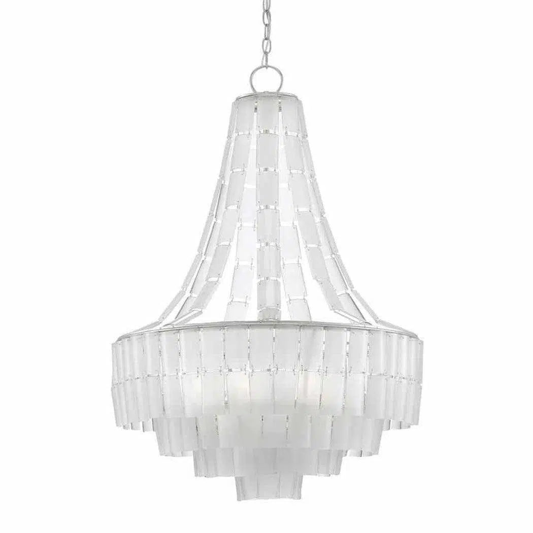 Silver Leaf Opaque White Vintner Blanc Chandelier