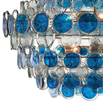 Silver Leaf Painted Silver Blue Galahad Blue Chandelier