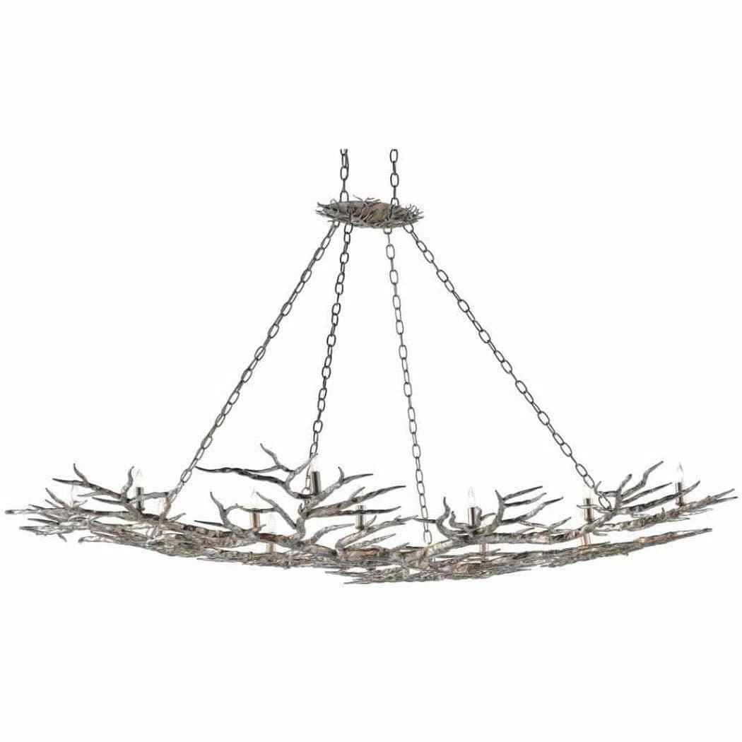 Silver Leaf Rainforest Silver Chandelier