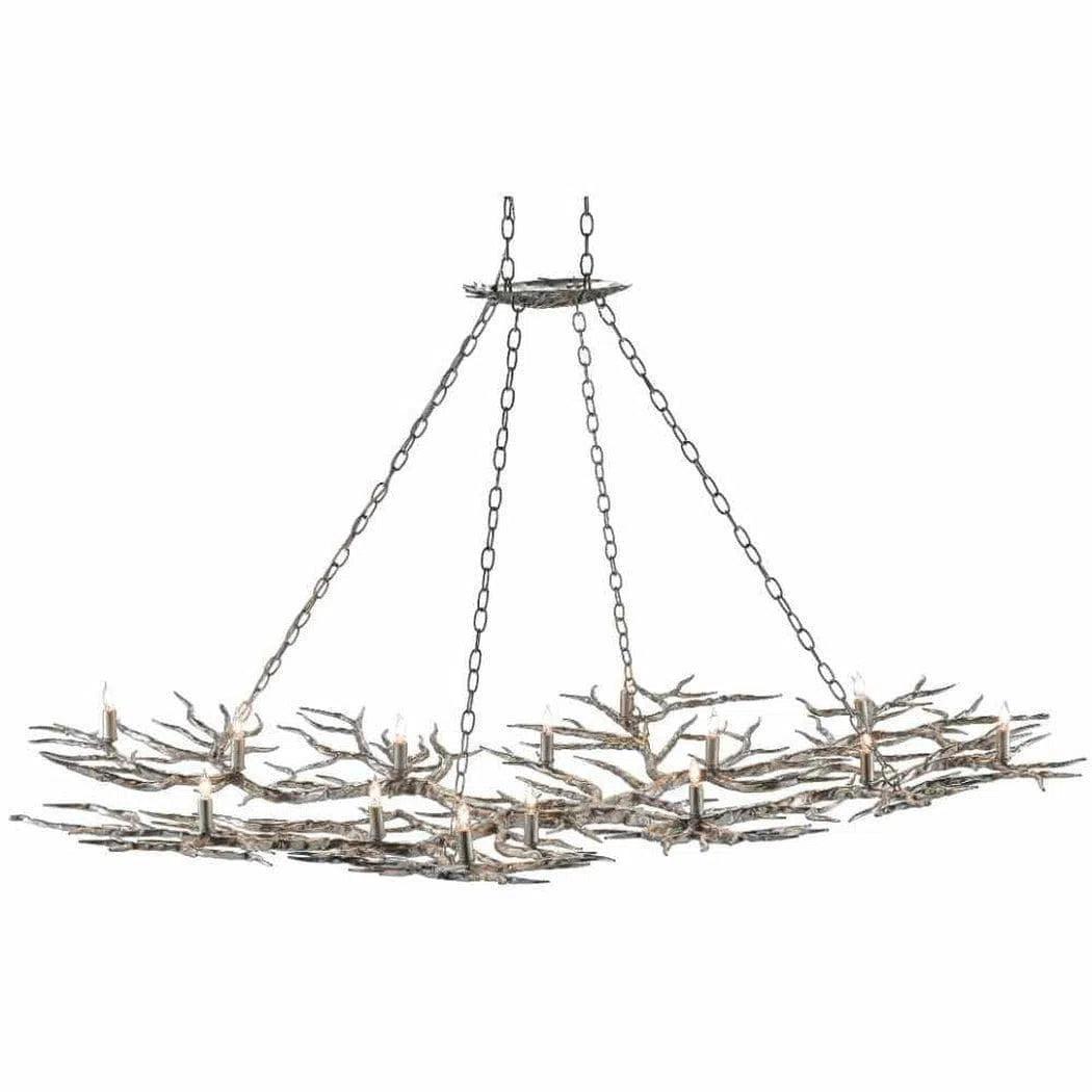 Silver Leaf Rainforest Silver Chandelier