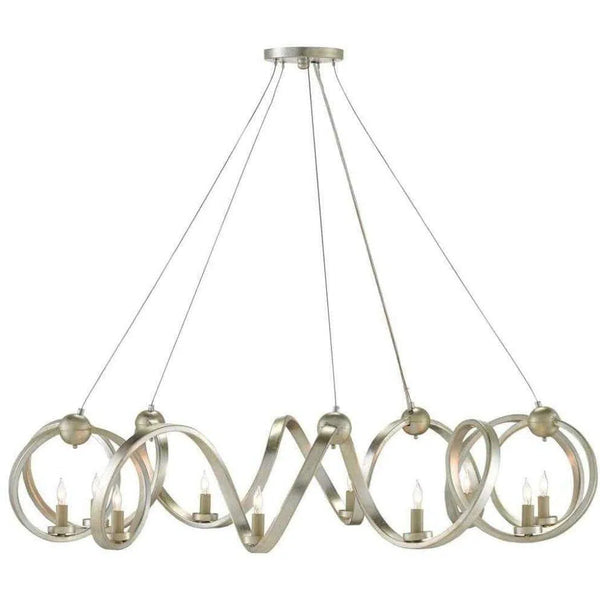 Silver Leaf Ringmaster Silver Chandelier Chandeliers LOOMLAN By Currey & Co