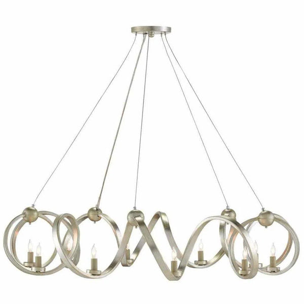 Silver Leaf Ringmaster Silver Chandelier Chandeliers LOOMLAN By Currey & Co