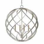 Silver Leaf Roussel Orb Chandelier