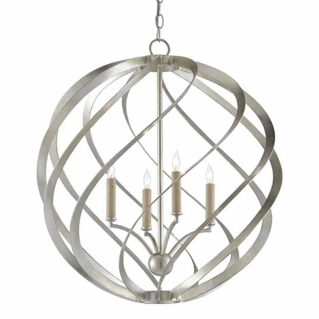 Silver Leaf Roussel Orb Chandelier