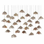 Silver Leaf Shell Catrice 30-Light Multi-Drop Pendant