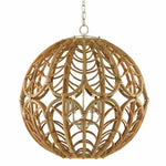 Silver Leaf wood Natural Cape Verde Orb Chandelier