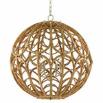 Silver Leaf wood Natural Cape Verde Orb Chandelier