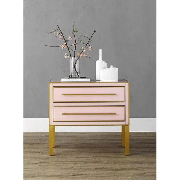 Silver Peony Arden Pink Chest Accent Cabinet