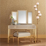 Silver Peony Satin Brass Arden Pink Vanity Mirror