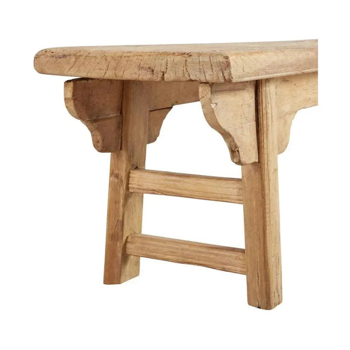 83-Inch Antique Wood Dining Bench | LOOMLAN