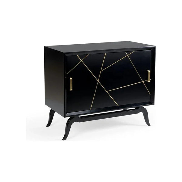 Sinatra Unique Design Drinks Cabinet-Home Bar Carts-Wildwood-Black-LOOMLAN