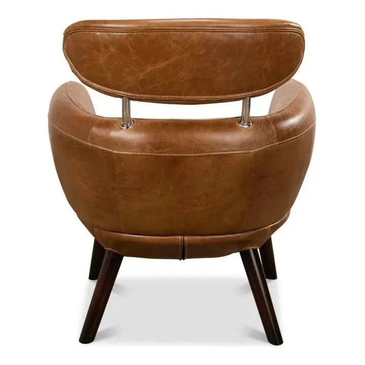 Sinclair Arm Chair Unique Leather Accent Chair - LOOMLAN - Sarreid - Accent Chairs