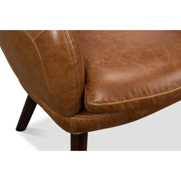 Sinclair Arm Chair Unique Leather Accent Chair - LOOMLAN - Sarreid - Accent Chairs