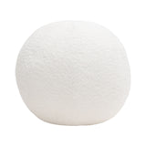 Single 14" Round Accent Pillow Ball in White Faux Shearling-Throw Pillows-Diamond Sofa-LOOMLAN
