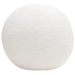 Single 14" Round Accent Pillow White Faux Shearling