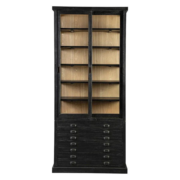 Single Balmoral Wooden Black Display Cabinet-Accent Cabinets-Furniture Classics-LOOMLAN