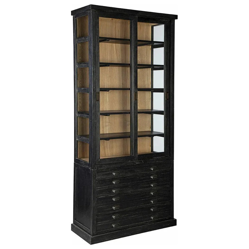 Single Balmoral Wooden Black Display Cabinet-Accent Cabinets-Furniture Classics-LOOMLAN