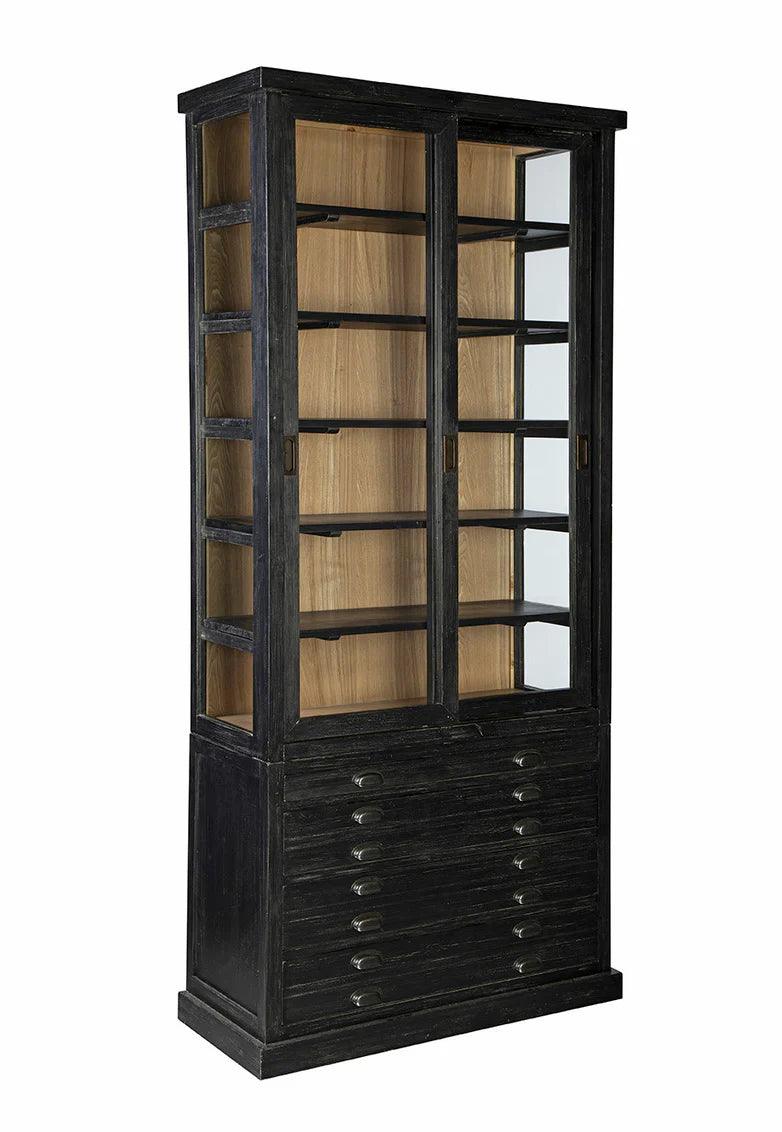 Single Balmoral Wooden Black Display Cabinet