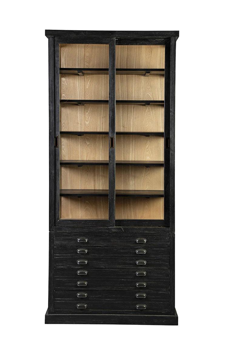 Single Balmoral Wooden Black Display Cabinet