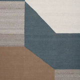 Sky Blue Grey Beige White Handmade Wool Rug