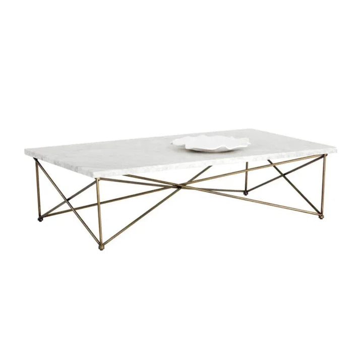 Skyy Steel Framed Marble Coffee Table - LOOMLAN - SUNPAN - Coffee Tables