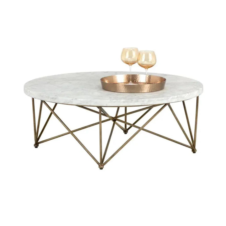 Skyy Steel Framed Marble Coffee Table - LOOMLAN - SUNPAN - Coffee Tables