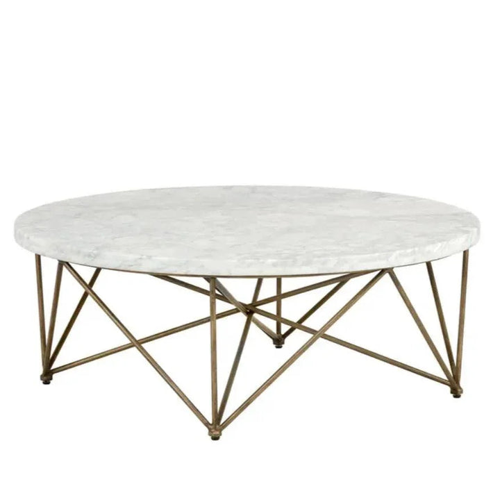 Skyy Steel Framed Marble Coffee Table - LOOMLAN - SUNPAN - Coffee Tables