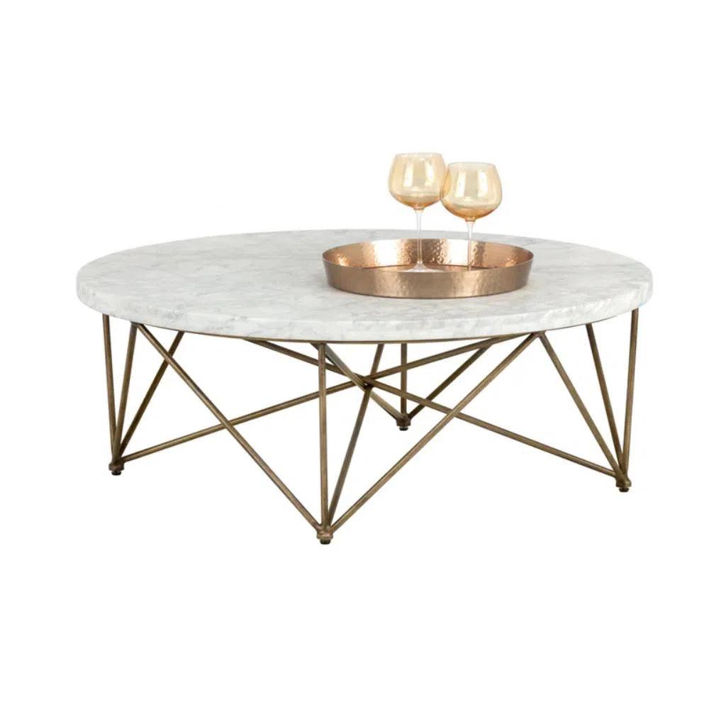 Skyy Steel Framed Marble Coffee Table