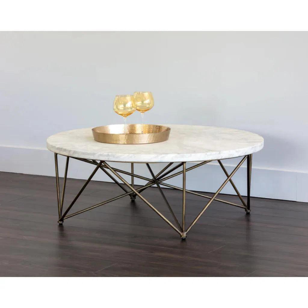 Skyy Steel Framed Marble Coffee Table