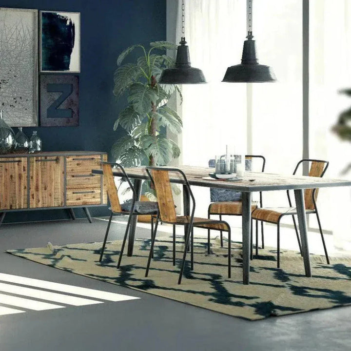 Slatback Metal Dining Chair (Set Of 4) - LOOMLAN - LH Imports - Dining Chairs