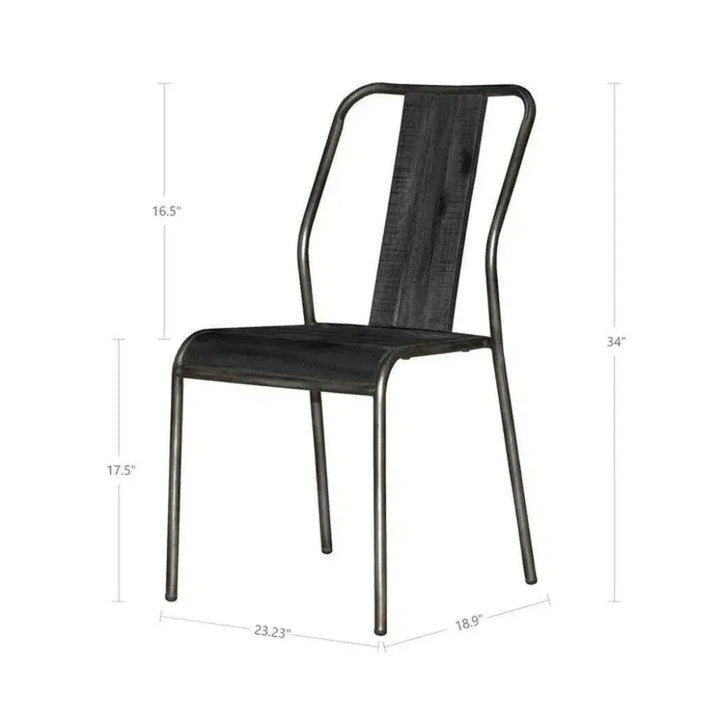 Slatback Metal Dining Chair (Set Of 4) - LOOMLAN - LH Imports - Dining Chairs