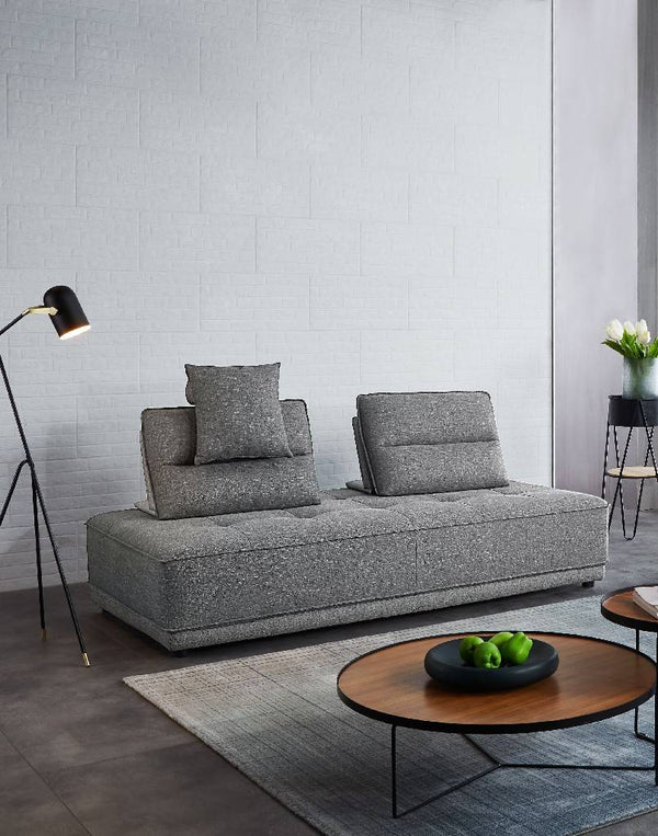 Slate Lounge Seating Platform in Grey Polyester Fabric-Sectionals-Diamond Sofa-LOOMLAN