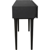 Slim Black Console Table Drawers Wood Wood Base