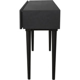 Slim Black Console Table Drawers Wood Wood Base