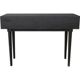 Slim Black Console Table Drawers Wood Wood Base