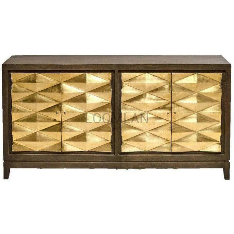 Slim Gold Doors Sideboard Brass Doors