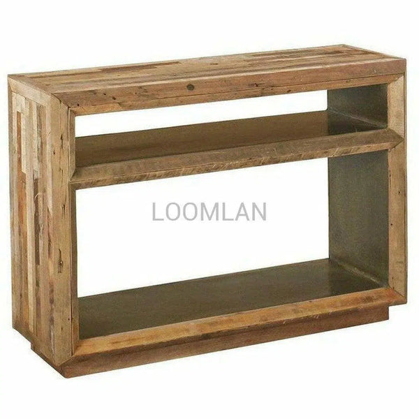 Slim Reclaimed Wood Console Table Shelves