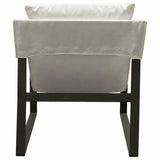 Sling Accent Chair in White Linen Fabric and Metal Frame Club Chairs LOOMLAN By Diamond Sofa