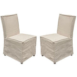 Slipcover Dining Chairs Set of 2 Sand Linen Dining Chairs LOOMLAN By Diamond Sofa