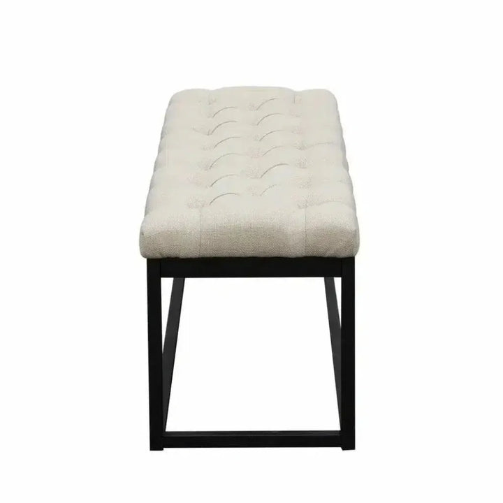 Small Linen Tufted Bedroom Bench in Desert Sand - LOOMLAN - Diamond Sofa - Bedroom Benches