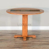 Small Round Farmhouse Drop Leaf Dining Table