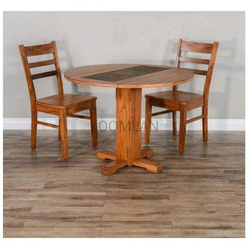 Small Round Farmhouse Drop Leaf Dining Table