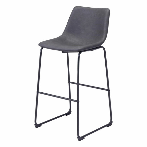 Smart Bar Chair (Set of 2) Charcoal Bar Stools LOOMLAN By Zuo Modern