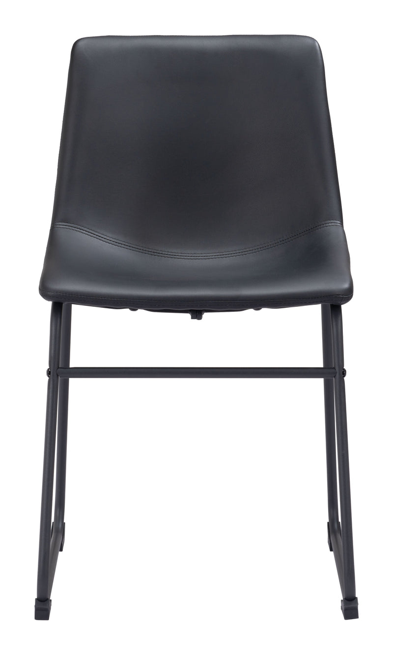 Smart Dining Chair (Set of 2) Black-Dining Chairs-Zuo Modern-LOOMLAN