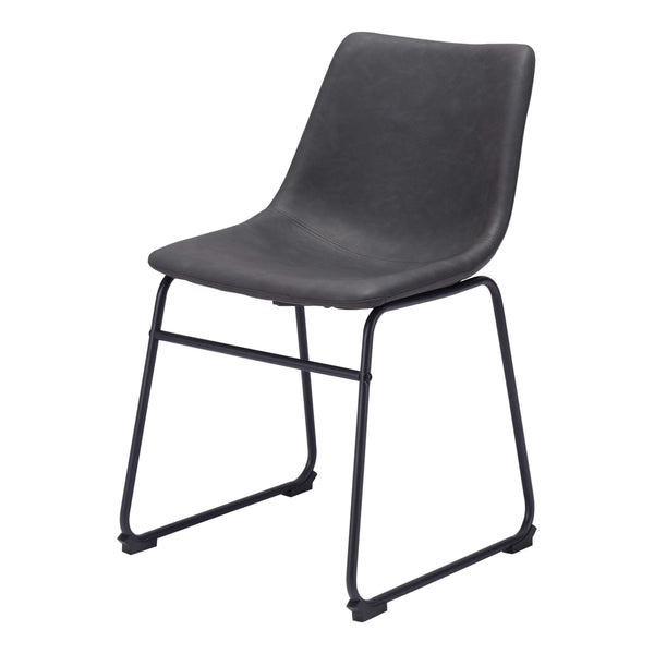 Smart Dining Chair (Set of 2) Charcoal Dining Chairs LOOMLAN By Zuo Modern
