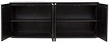 Smith Wood Black Sideboard With 4 Doors-Sideboards-Noir-LOOMLAN