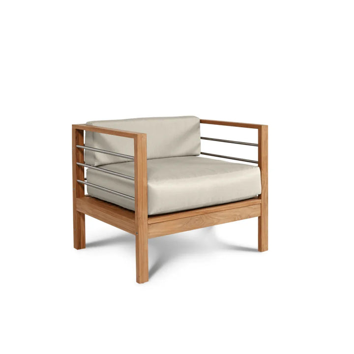 SoHo Teak Patio Deep Sofa Set with Sunbrella 4PC - LOOMLAN - HiTeak - Outdoor Sofas & Loveseats