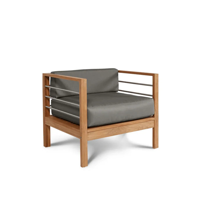 SoHo Teak Patio Deep Sofa Set with Sunbrella 4PC - LOOMLAN - HiTeak - Outdoor Sofas & Loveseats