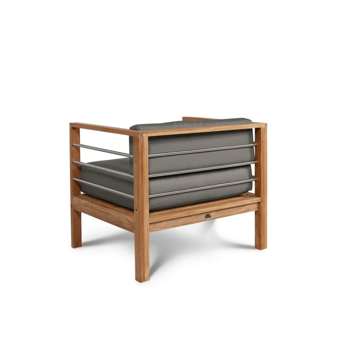 SoHo Teak Patio Deep Sofa Set with Sunbrella 4PC - LOOMLAN - HiTeak - Outdoor Sofas & Loveseats